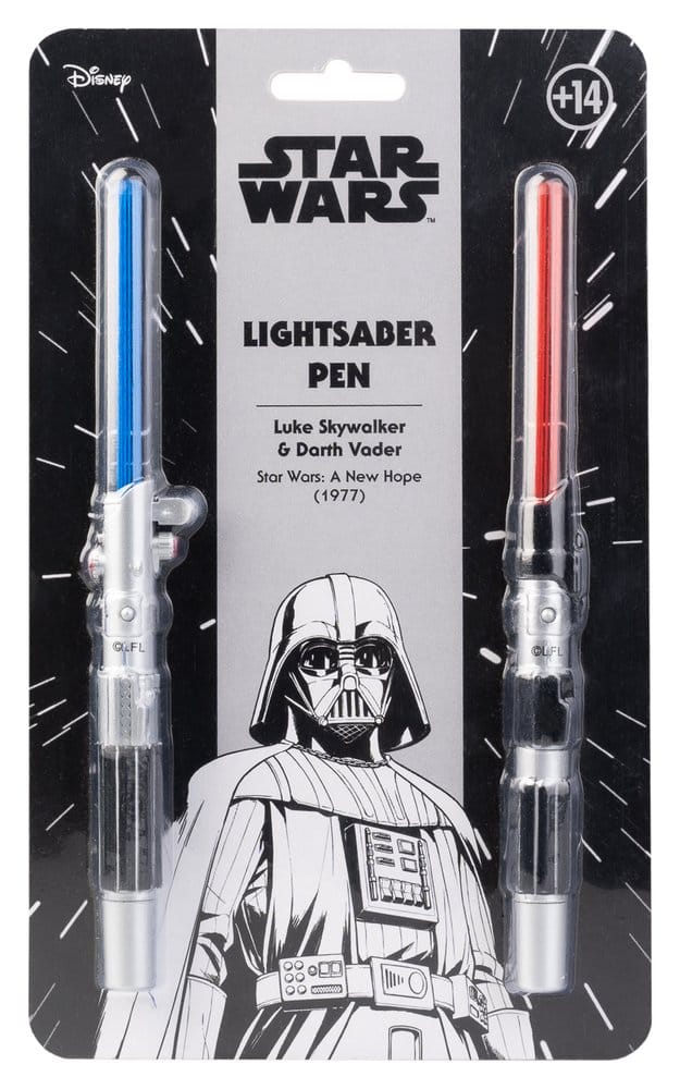 Star Wars Set mit 2 Lichtschwert-Stiften Luke Skywalker & Darth Vader