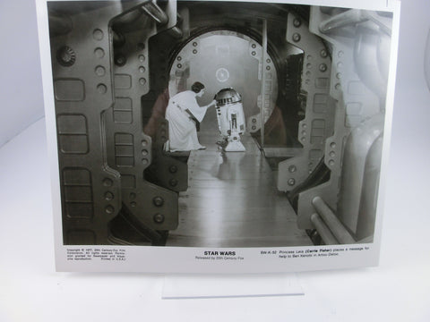 Star Wars Pressefoto Lobby Aushang26 x 21 cm Leia + R2 D2  1977