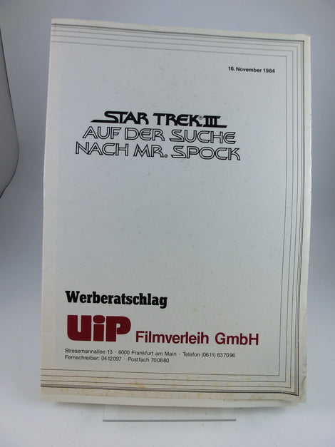 Star Trek III A.d.Suche n. Mr. Spock Werberatschlag