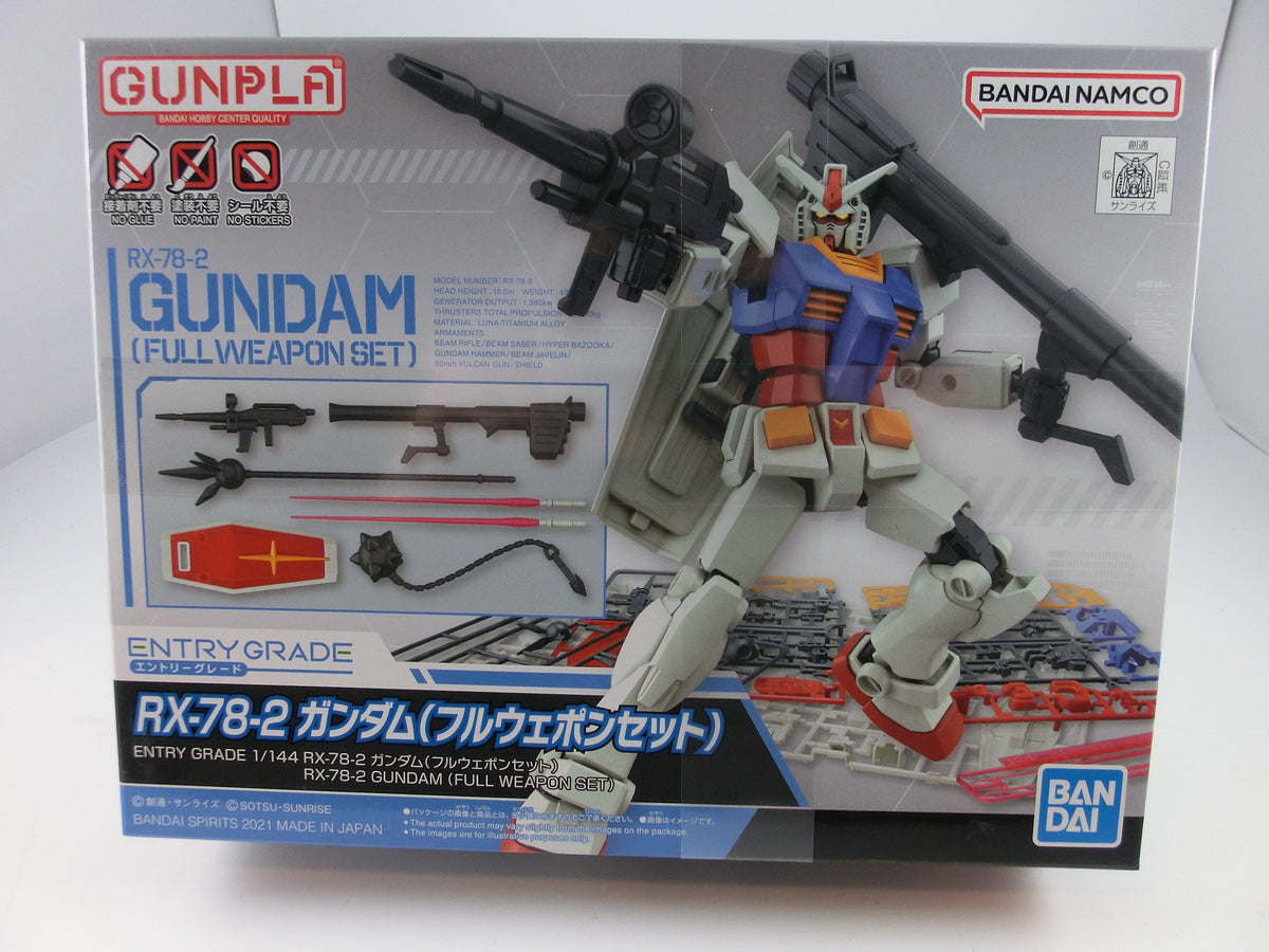 Gundam RX-78-2 (Full Weapon Set) Bandai 1/144 Modellbausatz , Neu!!