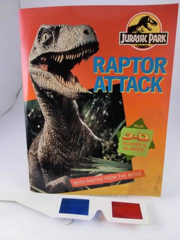 Jurassic Park Raptor Attack, mit 3D Poster und Brille