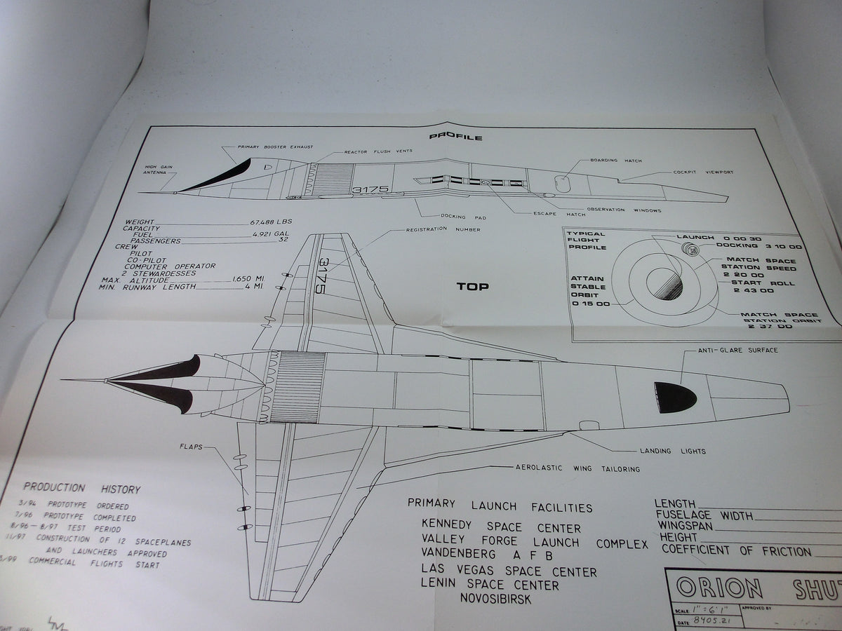 2001 Spacecraft Blueprints, 9 Blätter