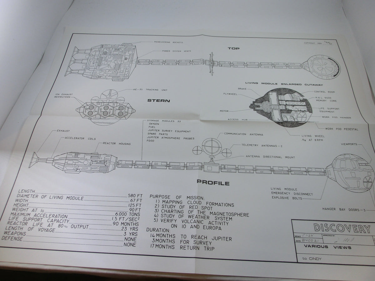 2001 Spacecraft Blueprints, 9 Blätter