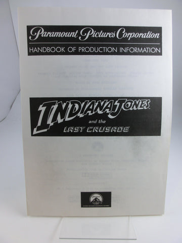 Indiana Jones Last Crusade -  Handbook of Production Information
