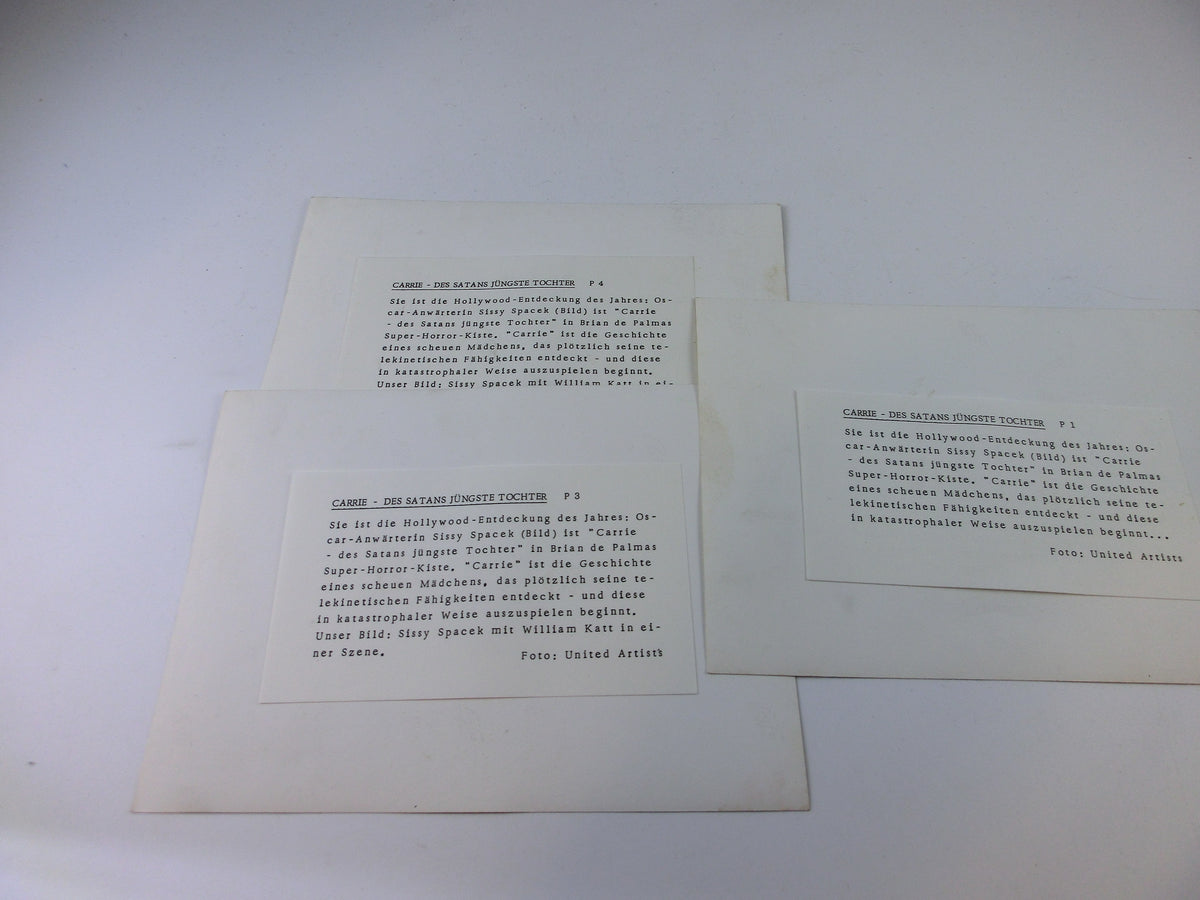 Carrie - ( Sissy Spacek) 3 s/w Pressefotos ,18 x 13 cm Neu!