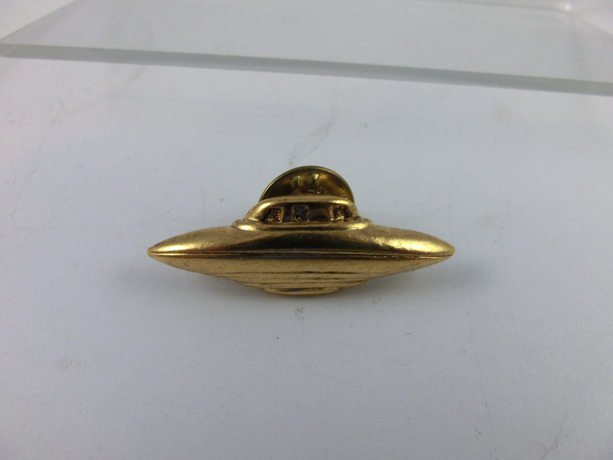 X-Files (?) UFO Anstecker / Pin vintage goldfarben