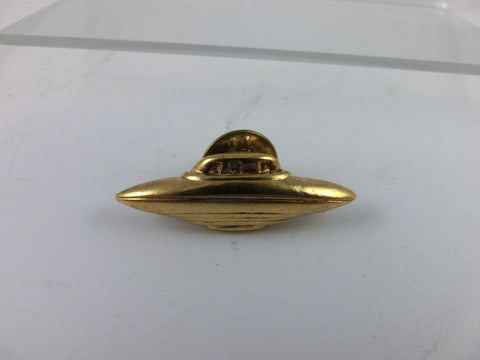 X-Files (?) UFO Anstecker / Pin vintage goldfarben