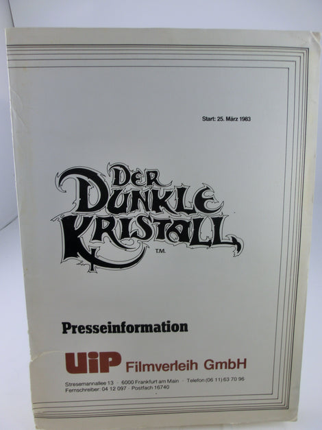 Der Dunkle Kristall Presseheft mit 8 Pressefotos 25 x 20 cm