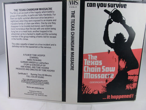 The Texas Chain Saw Massacre - VHS Tape Inlett
