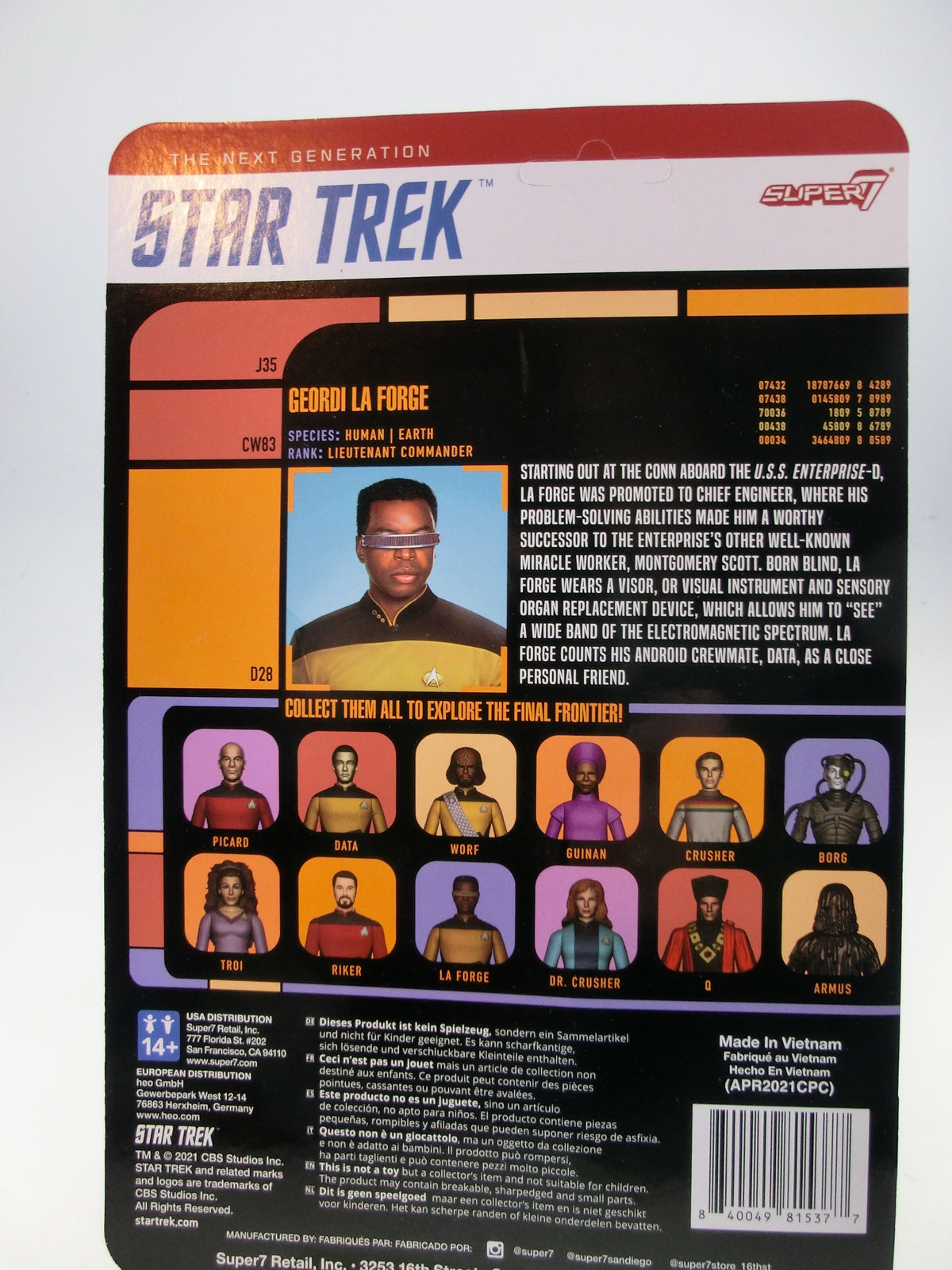 La Forge TNG ReAction Actionfigur 10 cm