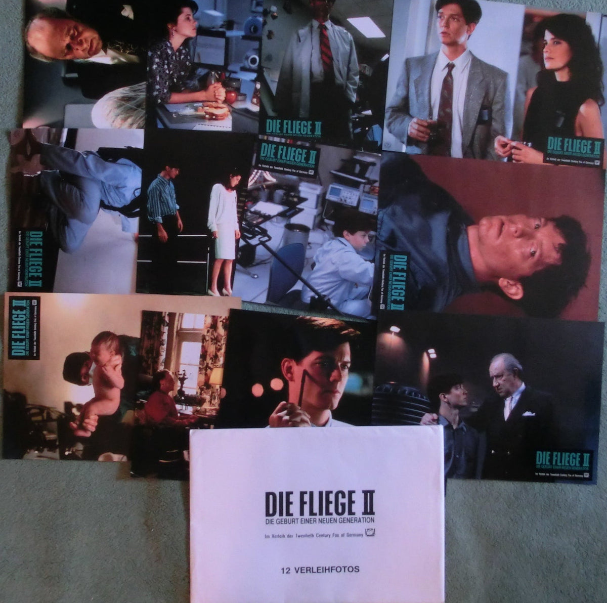 Die Fliege II kpl. 12  Aushangfotos / Lobby Cards + Tasche