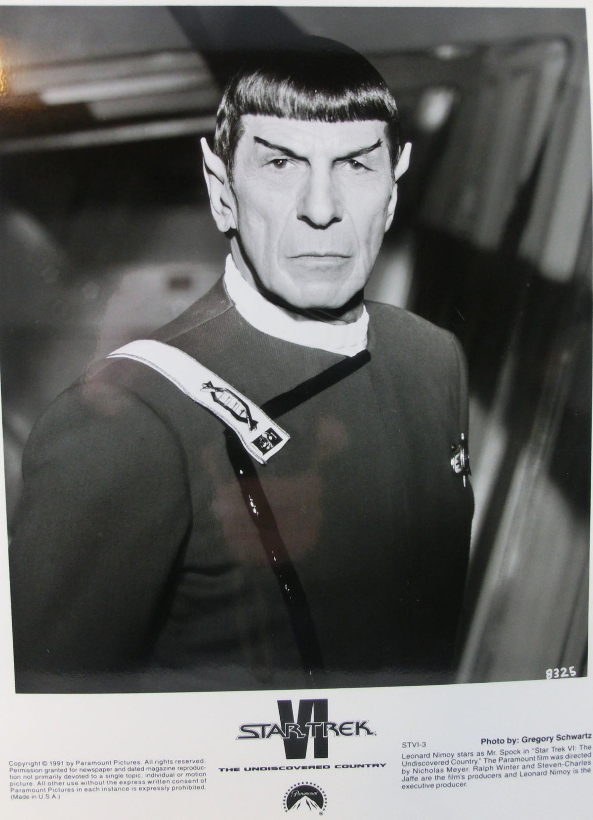 Star Trek VI Undisc. Country Pressefoto Spock 26x21cm