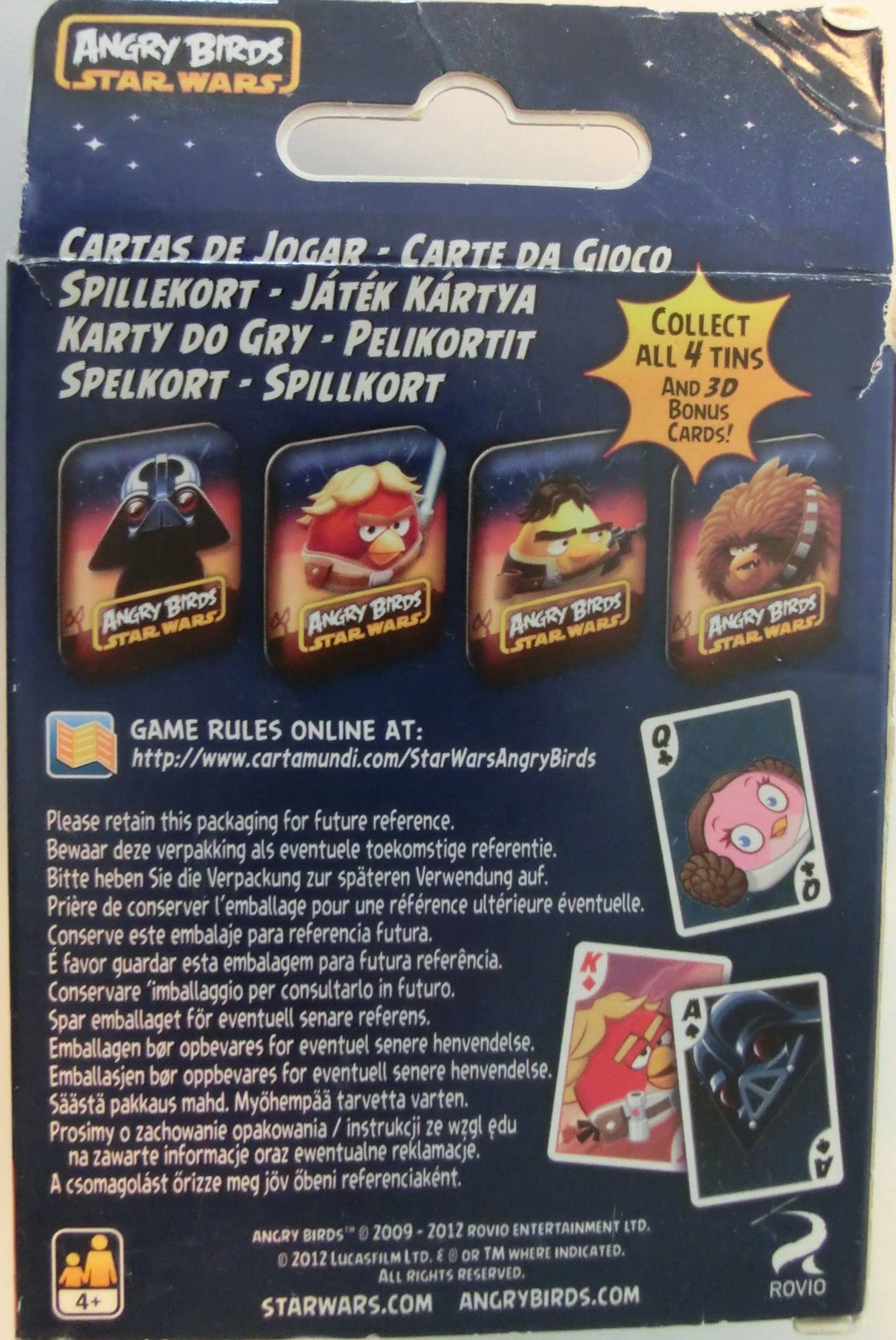 Star Wars Angry Birds Playing Cards in Collectible Tin Box
