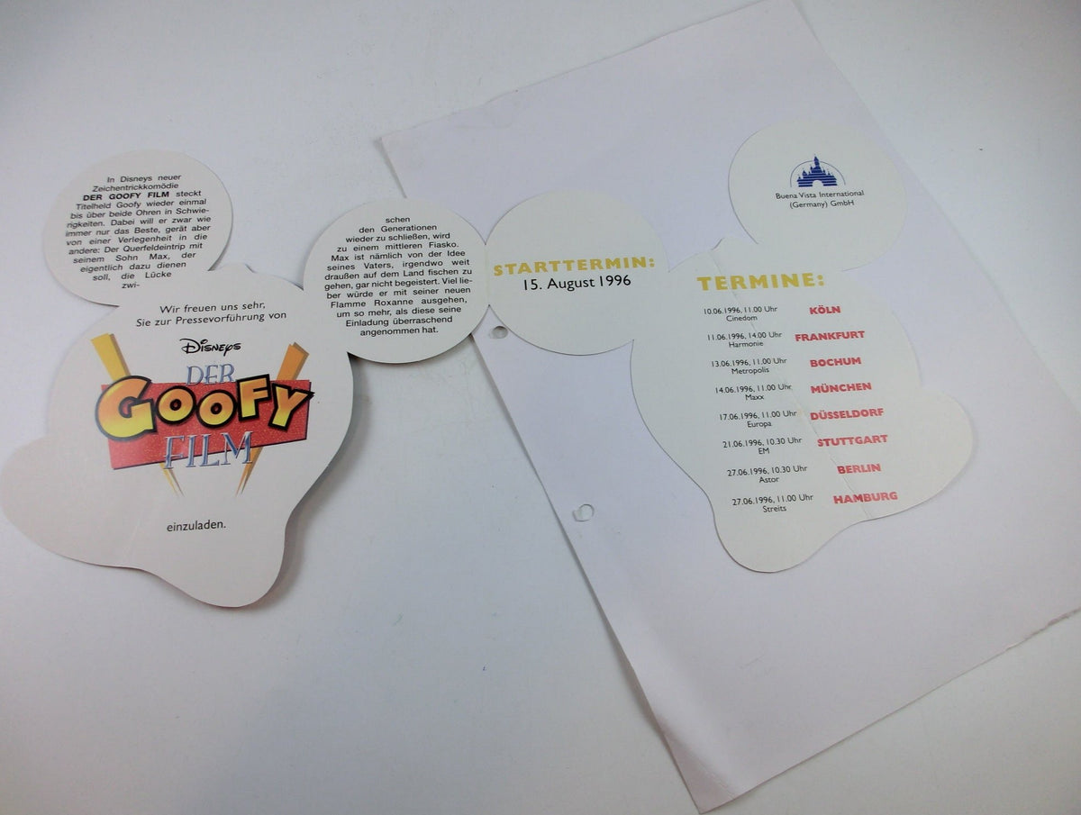 Einladung zur Pressevorführung "Der Goofy-Film" 1996