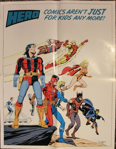 Hero (Rick Hoberg) Comic Shop Promo Poster 56 x 42 cm