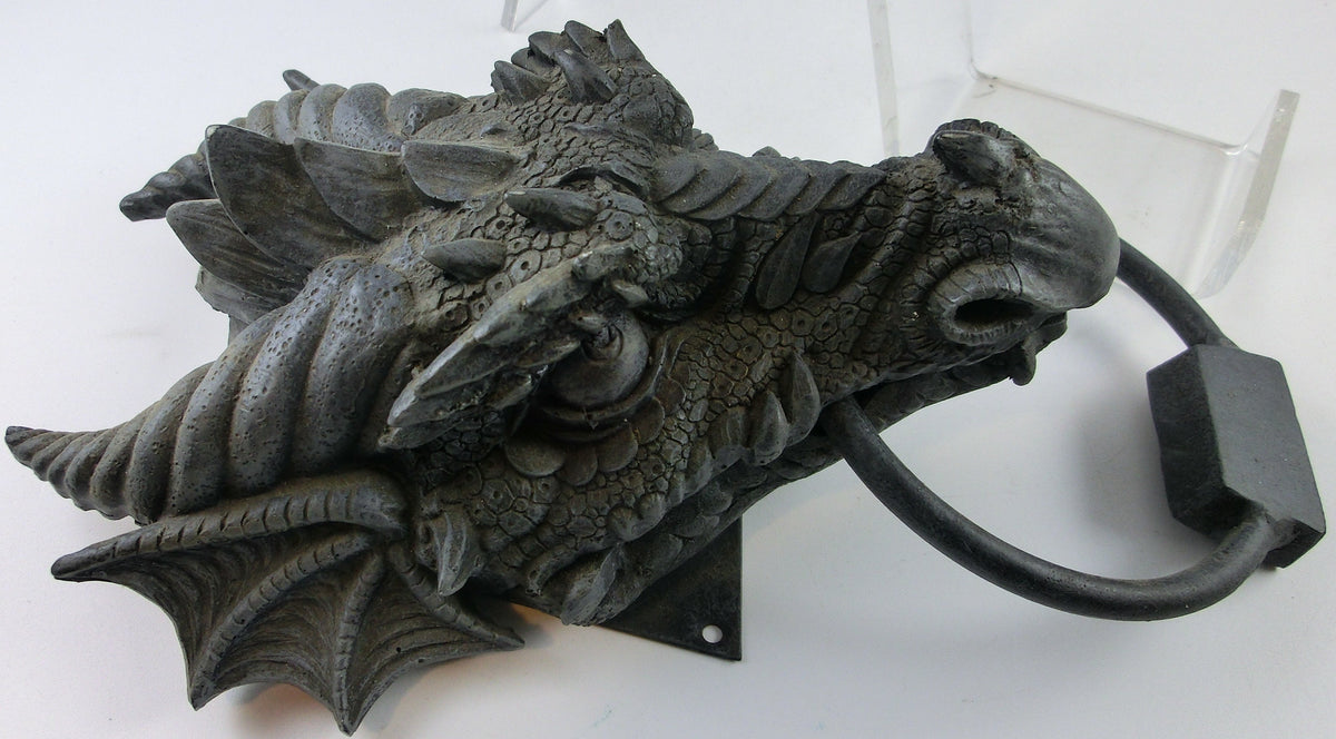 Drachenkopf Türklopfer 22 x 15 cm , Kunststein