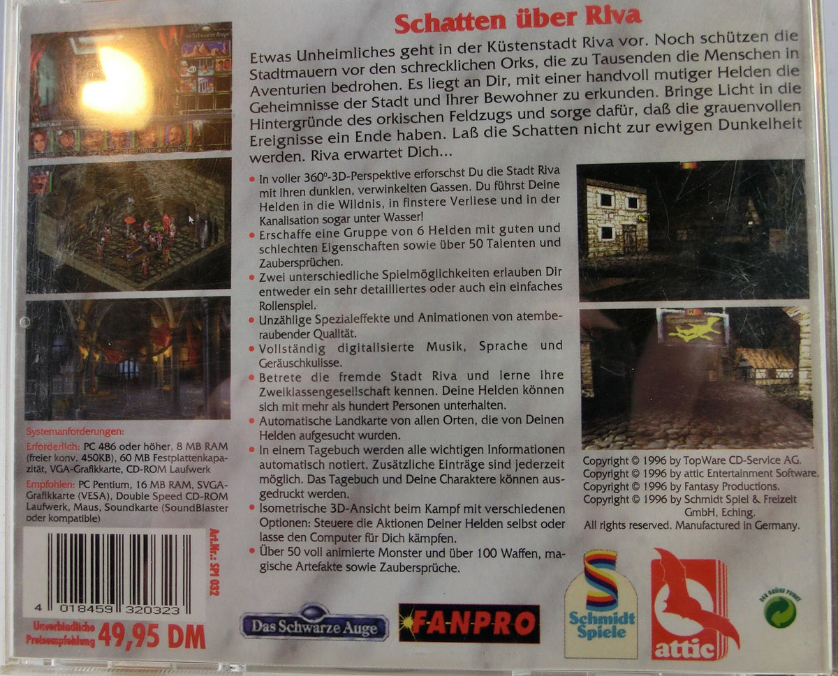 Das Schwarze Auge (DSA) - Schatten über Riva CD-ROM