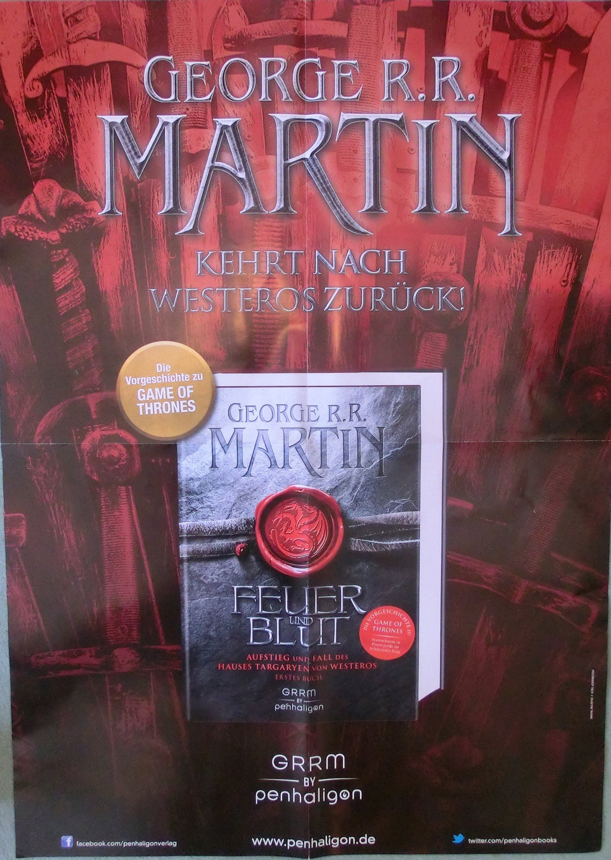Das Lied v. Eis u. Feuer - Game of Thrones Feuer und Blut-Werbeposter