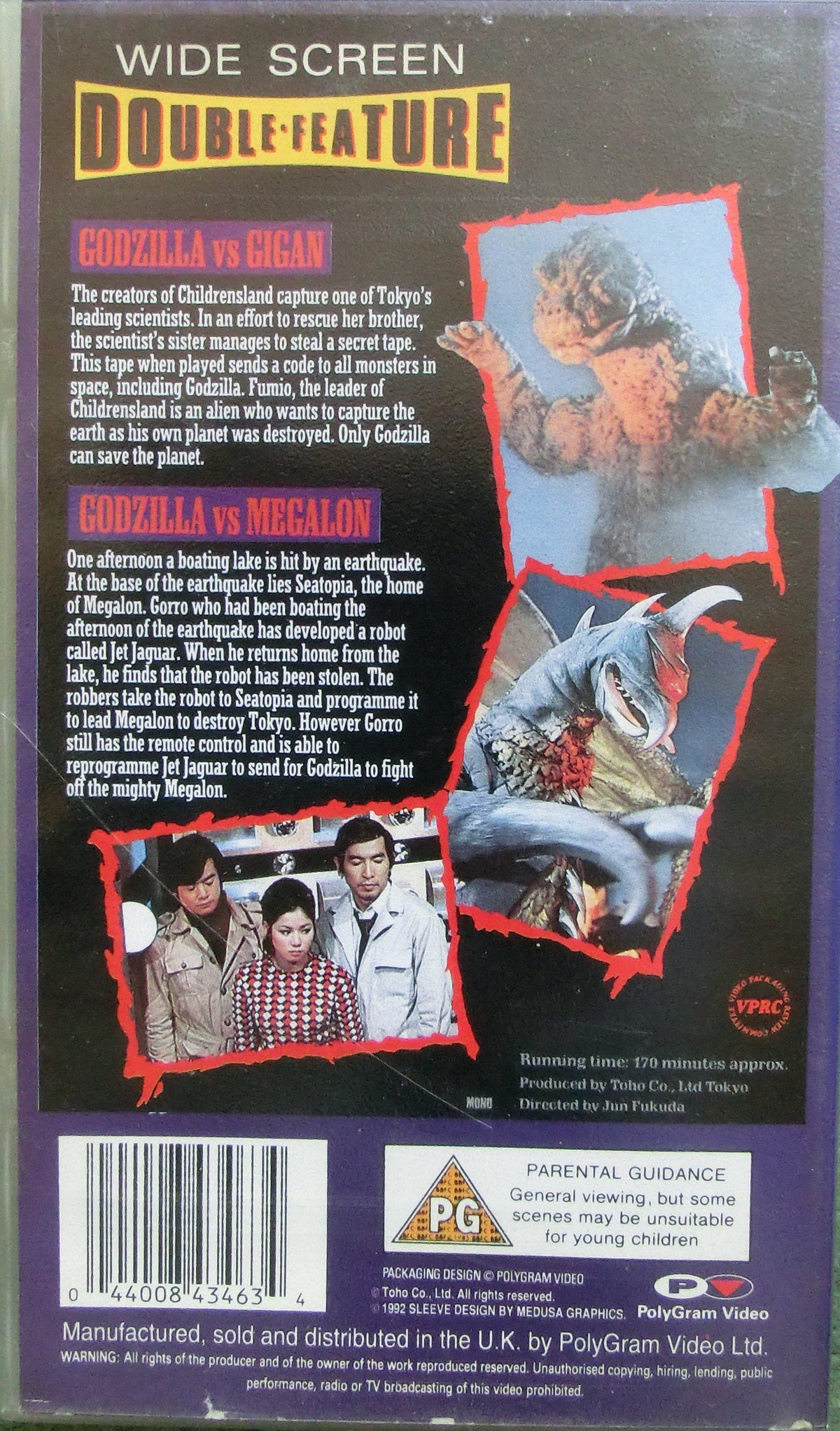 Godzilla vs Gigan/ vs Megalon VHS Tape Double Feature widescreen