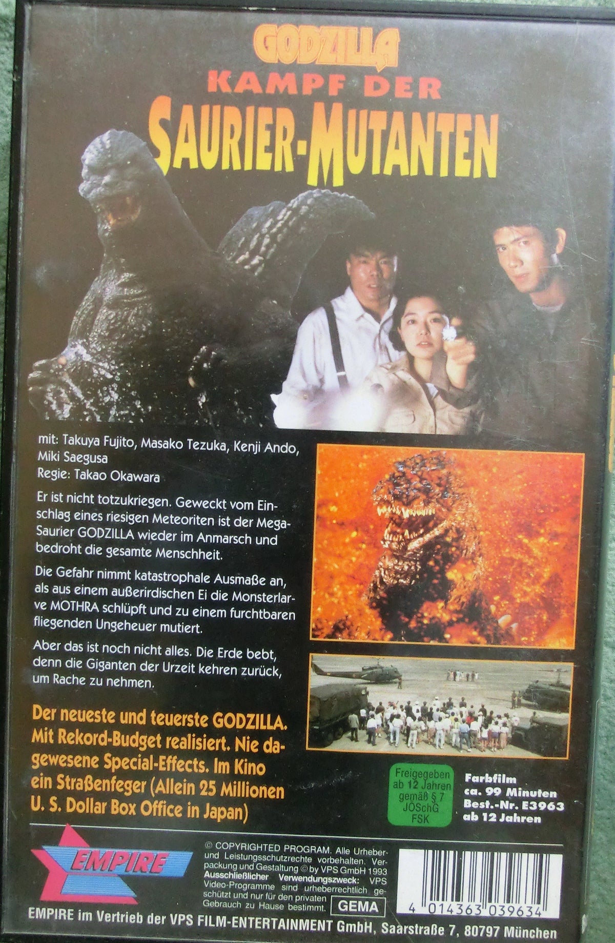 Godzilla .Kampf der Saurier-Mutanten VHS Tape (Verleih ?)
