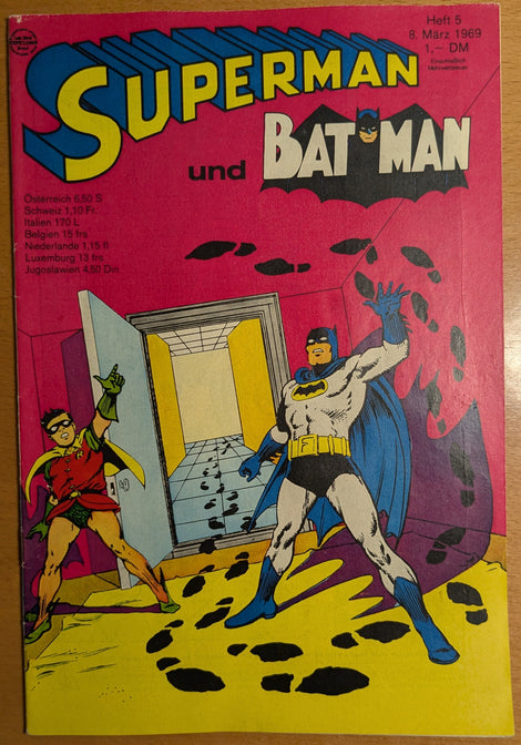 Superman und Batman Comic Nr.5 Ehapa 1969 Z 1+