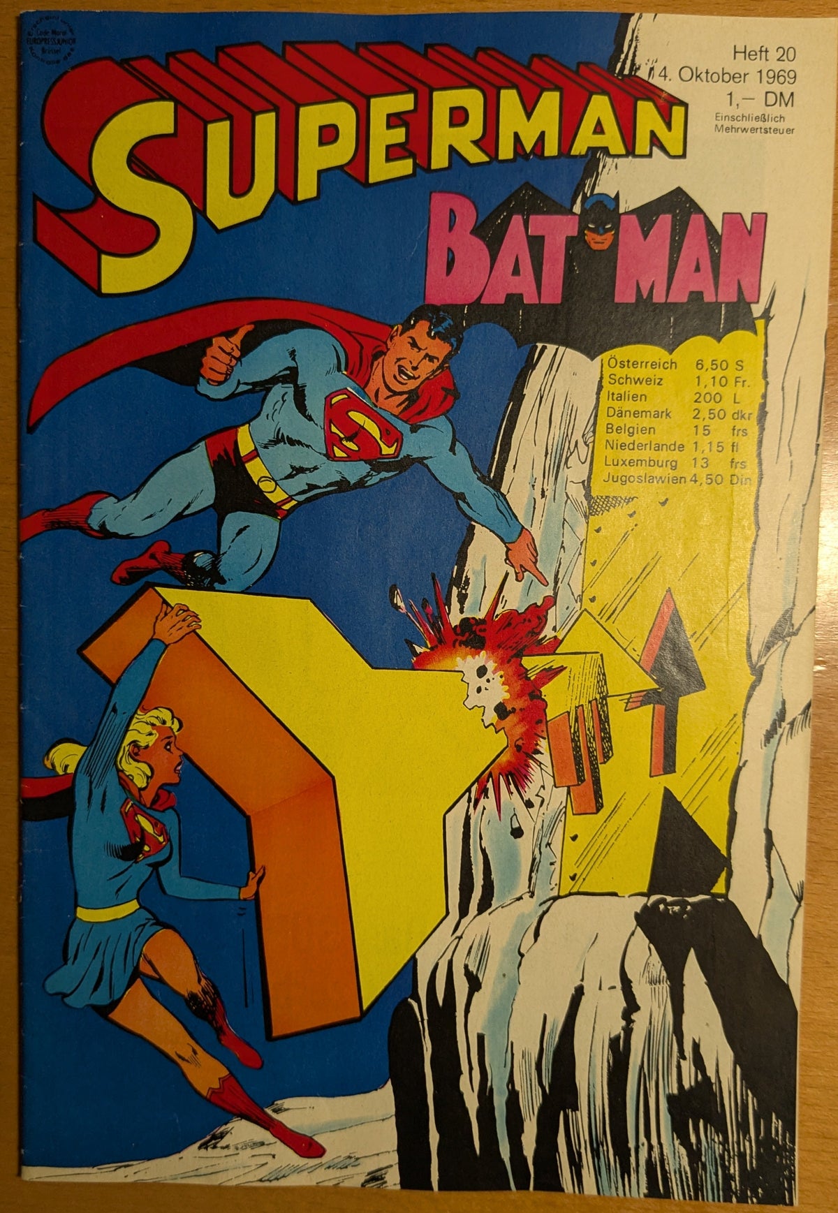 Superman Batman Comic Nr.20 Ehapa 1969 Z 1+