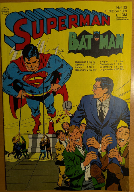 Superman und Batman Comic Nr.22 Ehapa 1969 Z 1+