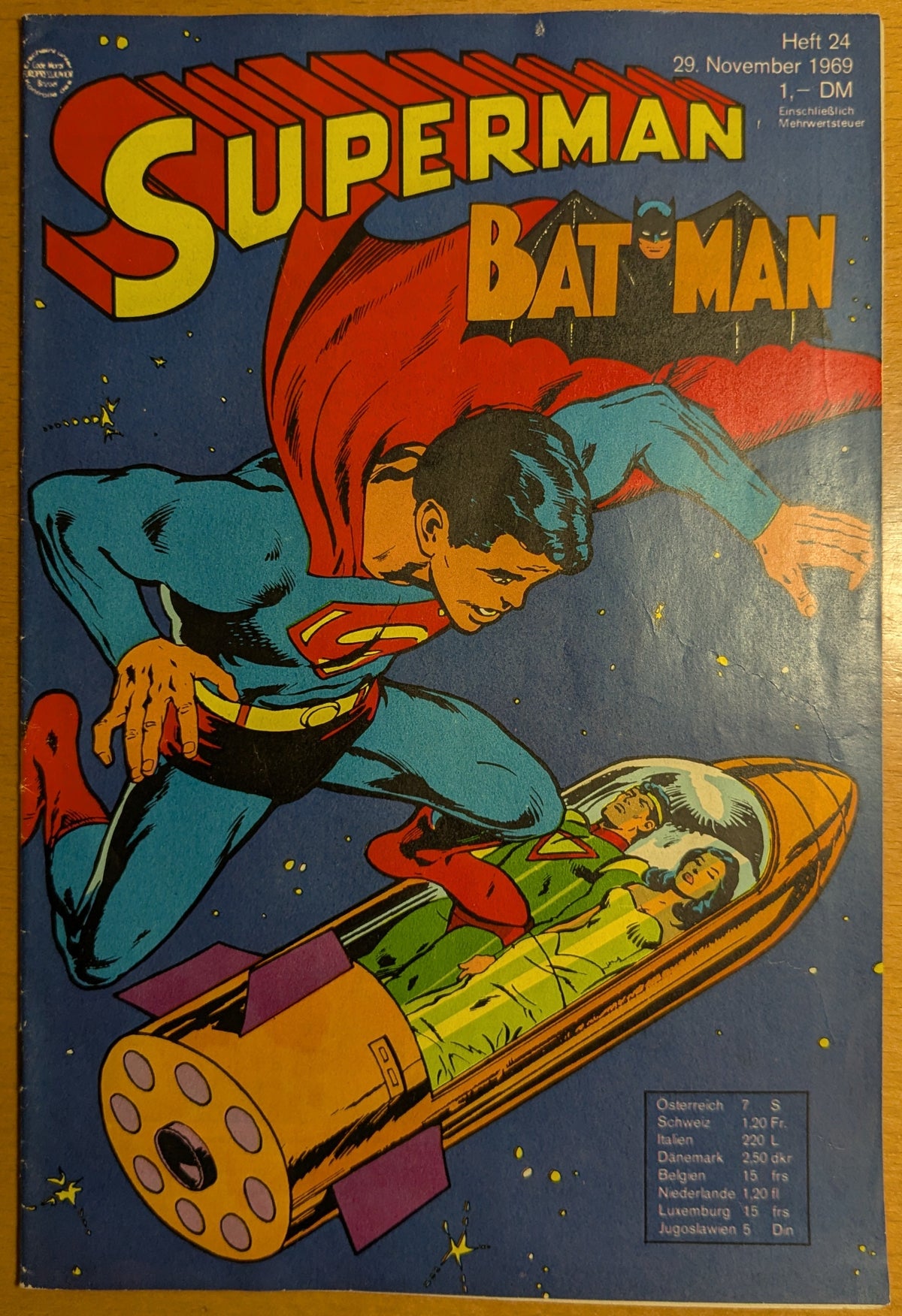 Superman Batman Comic Nr.24 Ehapa 1969 Z 1+