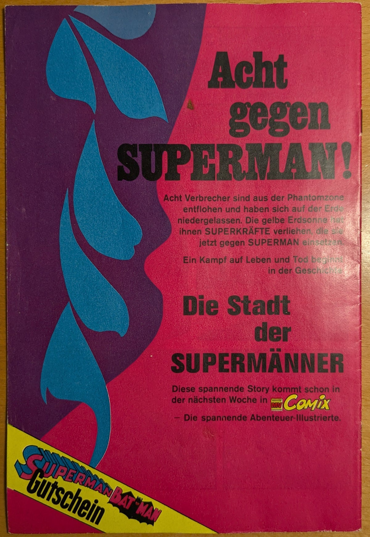 Superman Batman Comic Nr.24 Ehapa 1969 Z 1+