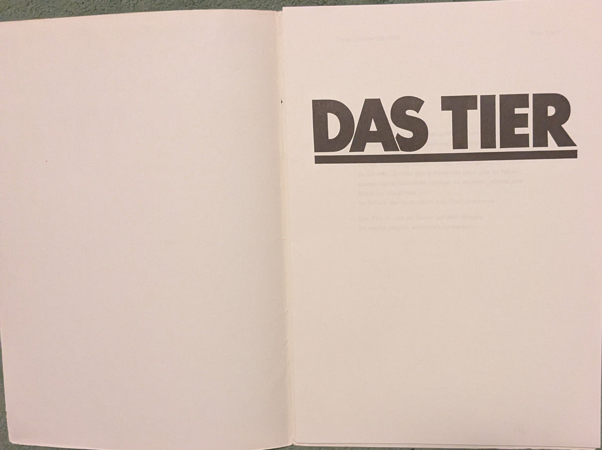 Das Tier Presseheft