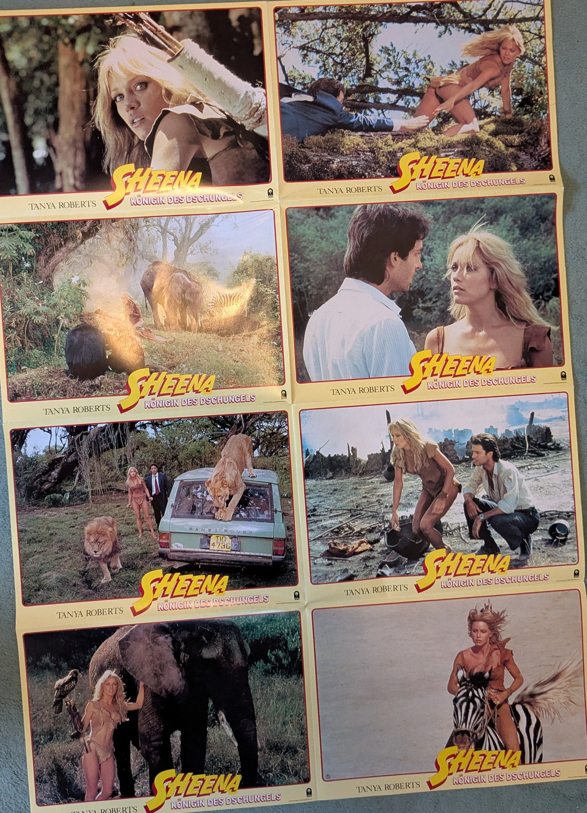 Sheena - Königin des Dschungels  8 + 4 Aushangfotos Lobby Cards