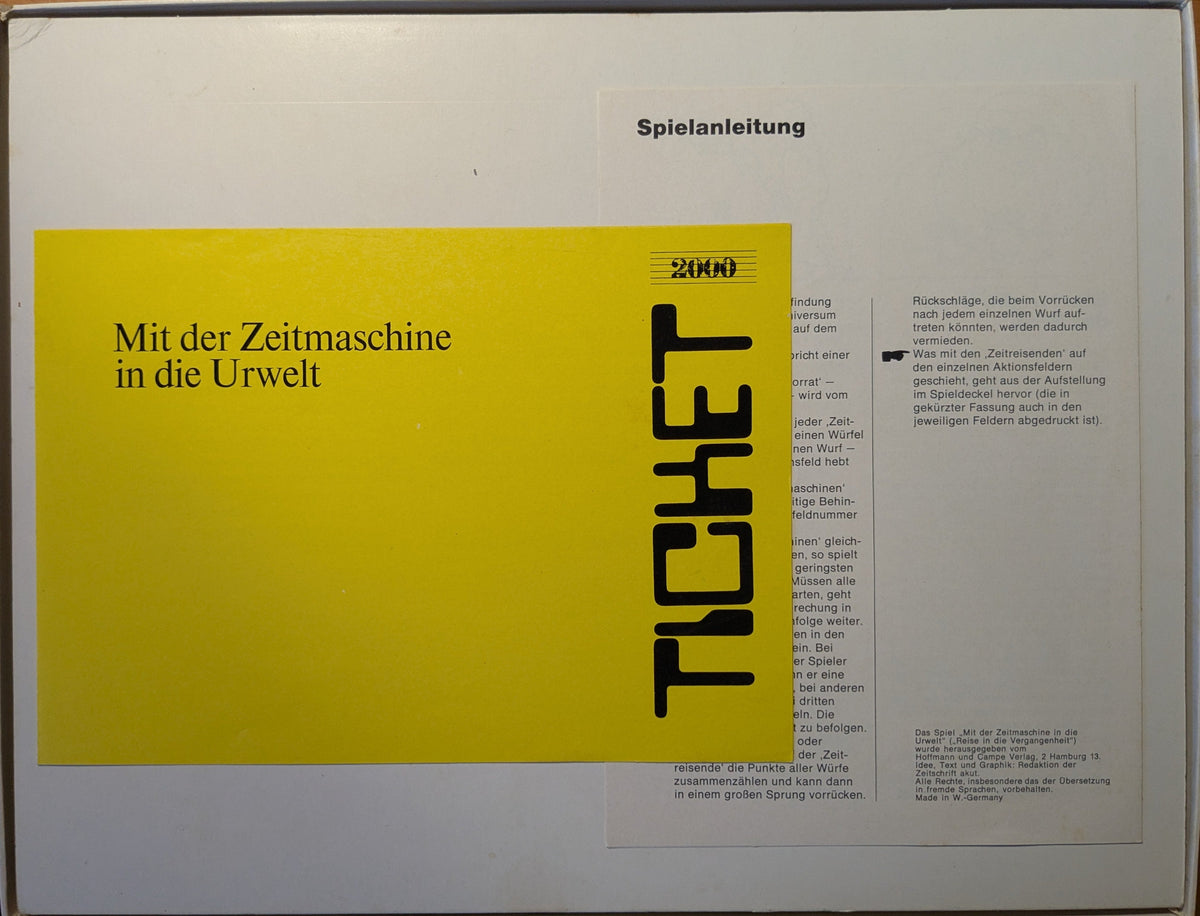 Mit der Zeitmaschine in die Urzeit Brettspiel / Hoffmann und Campe, ca. 1971
