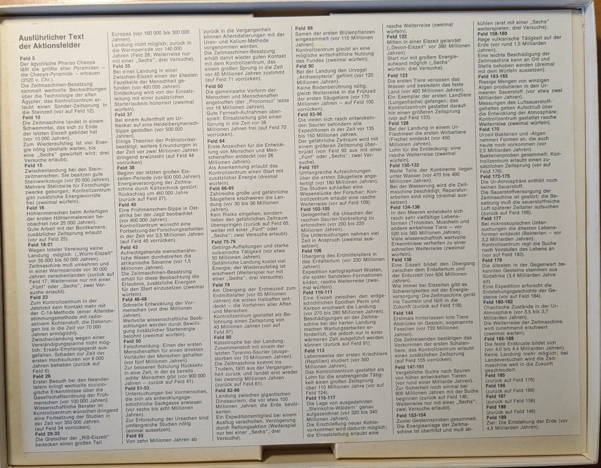 Mit der Zeitmaschine in die Urzeit Brettspiel / Hoffmann und Campe, ca. 1971