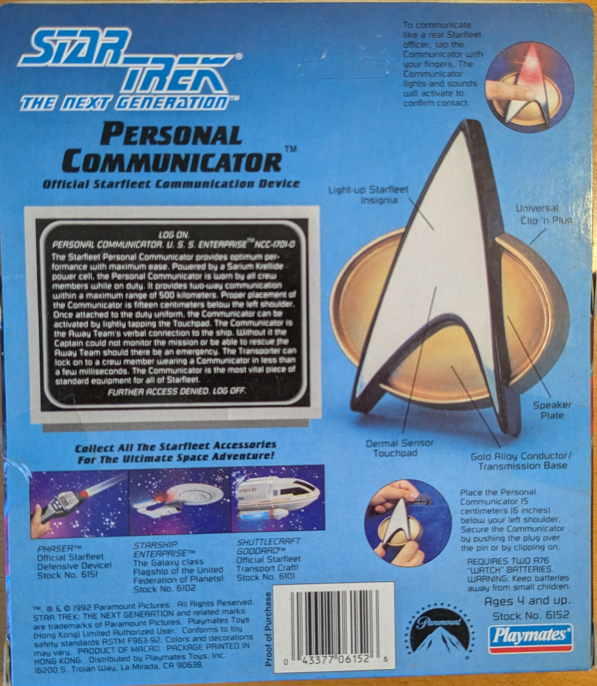 TNG Personal Communicator (Playmates 1993) mit sound, vintage
