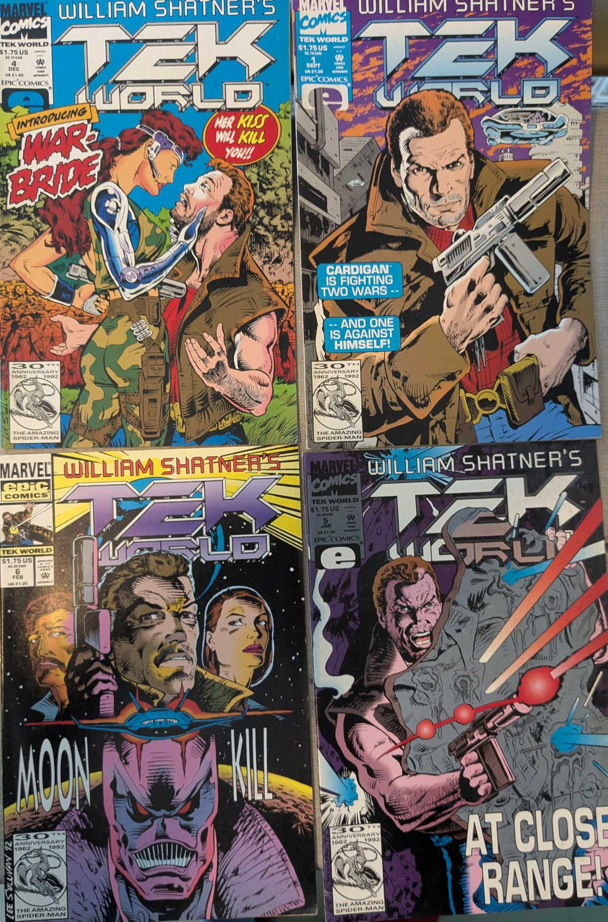 4 Star Trek Marvel Comics Shatner´s TEK World , engl. ,1993