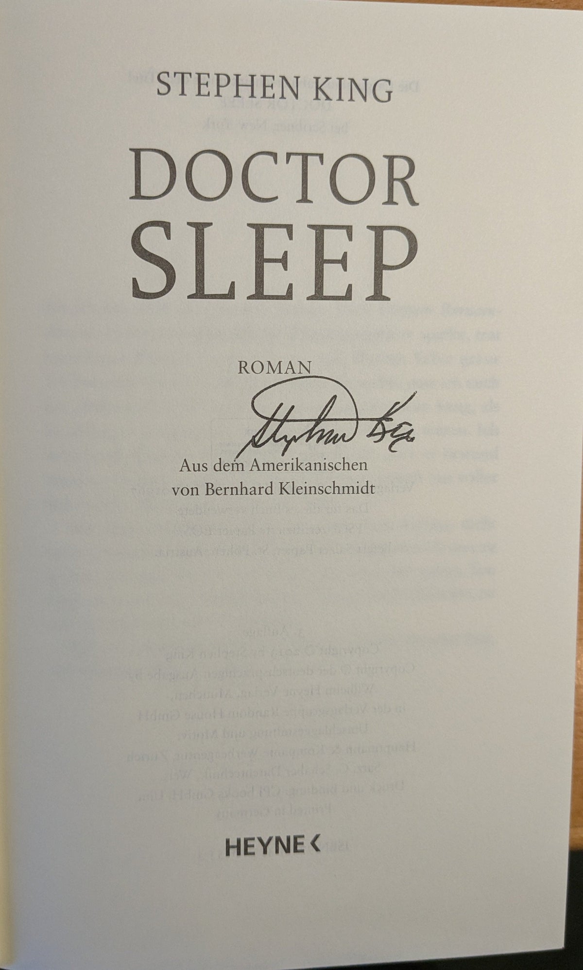 Doctor Sleep - von Stephen King signiert ! / 2013, Hardcover mit SU