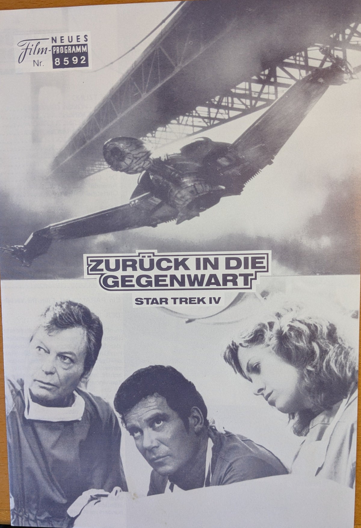 Star Trek IV Zurück i.d. Gegenwart  Filmprogramm NFP 8592