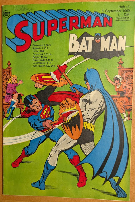 Superman Batman Comic Nr. 18 Ehapa 1969 Z 1+