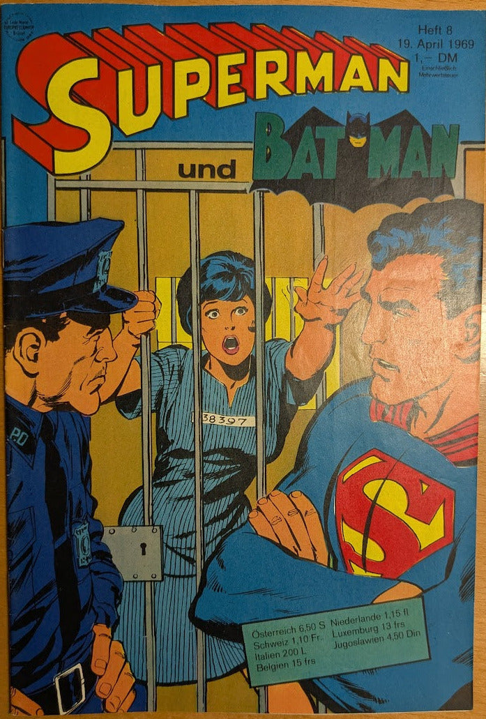 Superman und Batman Comic Nr.8 Ehapa 1969 Z 1+