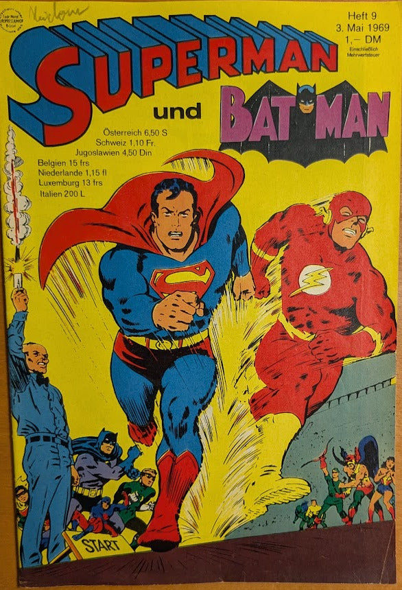 Superman und Batman Comic Nr.9 Ehapa 1969 Z 1+