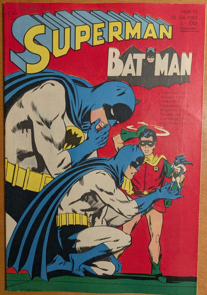 Superman Batman Comic Nr. 15 Ehapa 1969 Z 1+