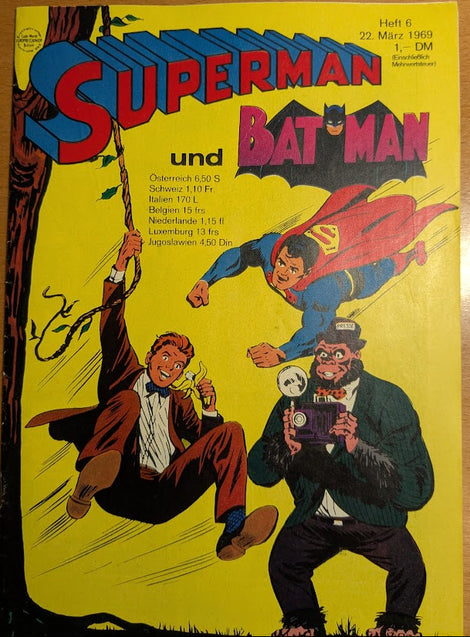 Superman und Batman Comic Nr.6 Ehapa 1969 Z 1+