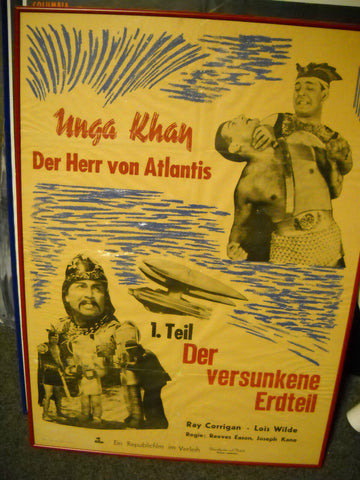 Unga Khan - Der Herr von Atlantis - Original-Plakt A! ! Gefaltet