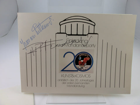 Signierte Einladungskarte 20 Jahre Mondlandung R. Furrer, Jesco von Puttkamer