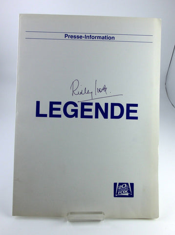 Ridley Scott Autogramm Presseheft Legende 1985 signiert / signed !