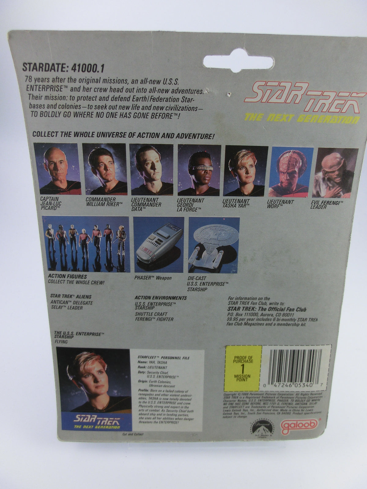 Tasha Yar Star Trek Actionfigur 10 cm Galoob von 1988