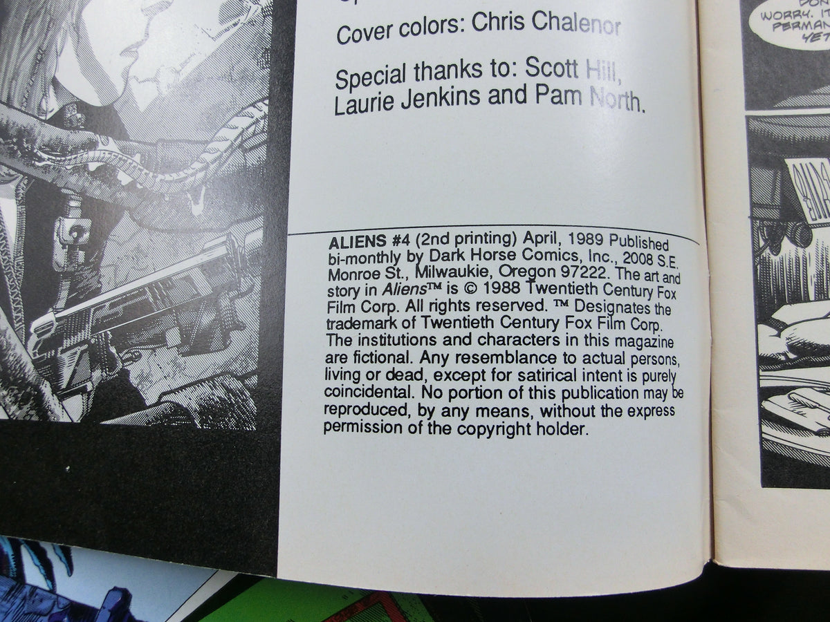 Aliens # 4 of 6 Dark Horse Comics 1989 , 2nd printing, engl.