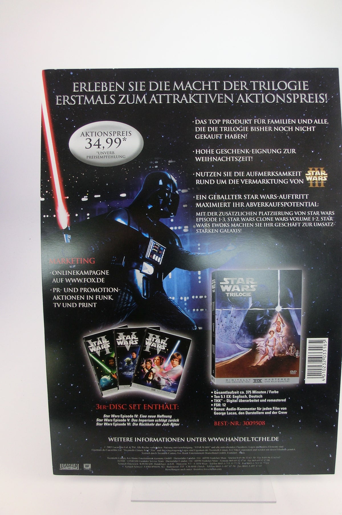 DVD Werbeflyer Trilogy 20 x 30 cm, FOX 2005