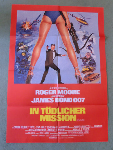 In tödlicher Mission / Roger Moore 007 James Bond Plakat A1