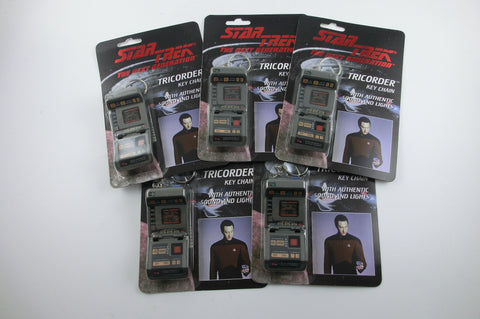 5 Stk Next Generation - Tricorder Schlüsselanhänger Licht & Sound